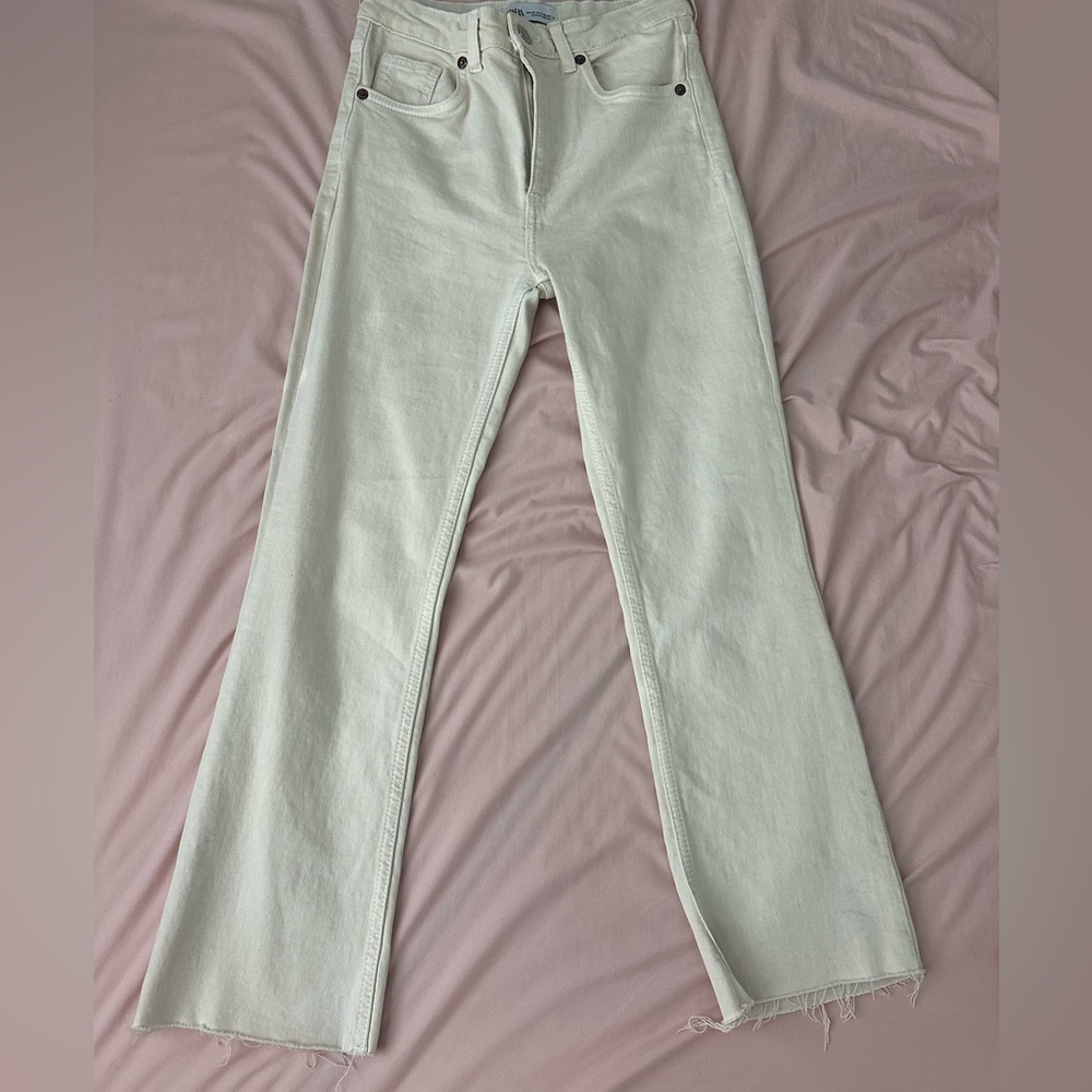 Zara - tan mini flare jeans